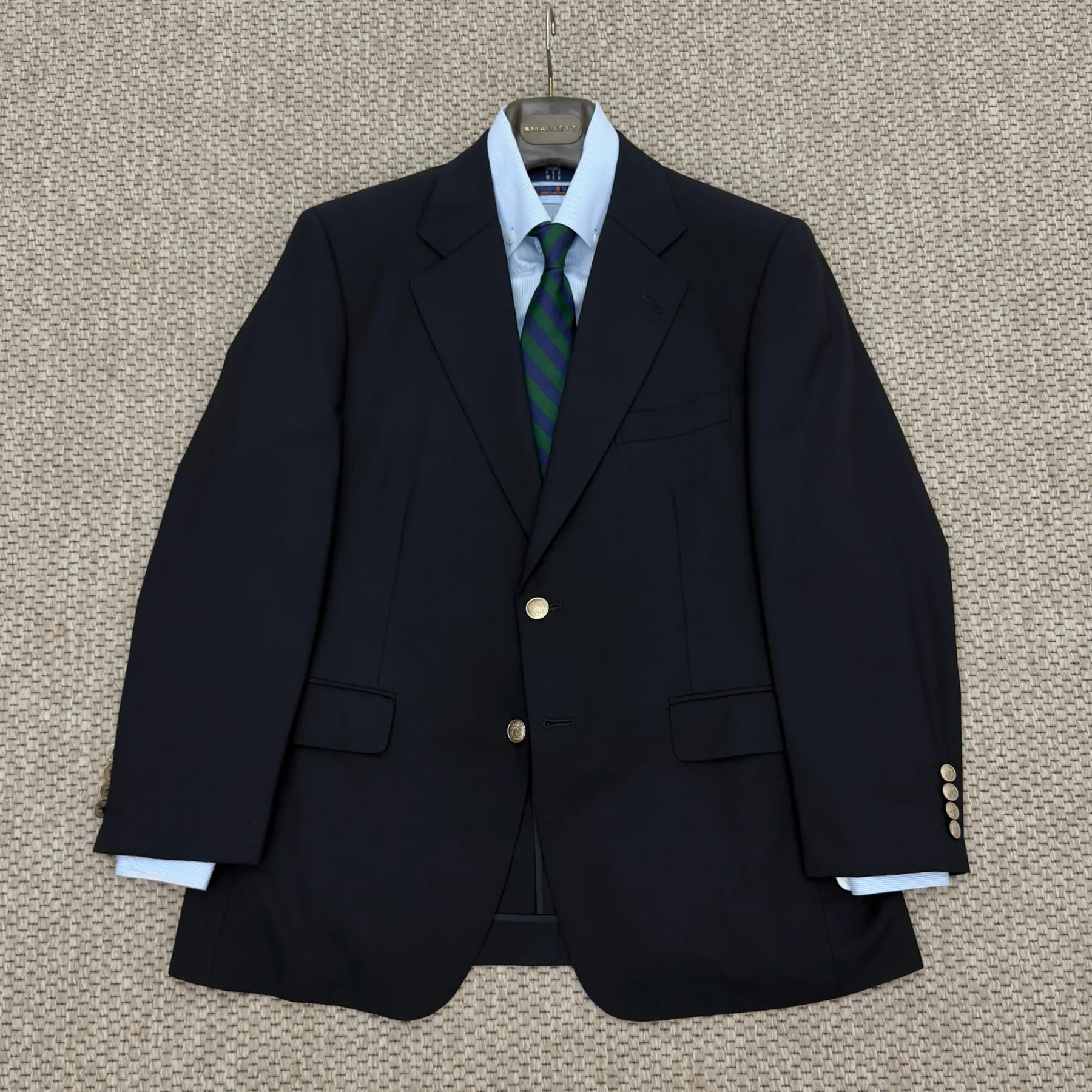 Aquascutum 은장 네이비 블레이저